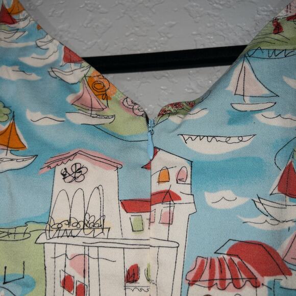 Talbots Blue Portrait Sailing Cotton Dress Size‎ 8 - Picture 5 of 7